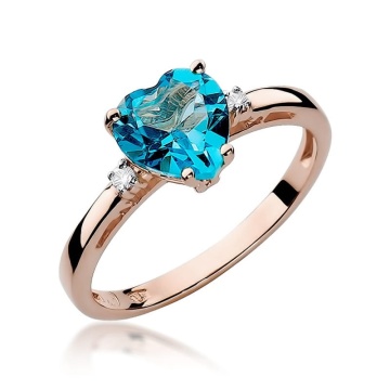Inel Aur 14K cu Topaz Swiss 1.20 ct si Diamante Naturale 0.03 ct - Img 8