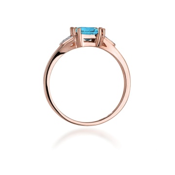Inel Aur 14K cu Topaz Swiss 1.40 ct si Diamante Naturale 0.06 ct - Img 9