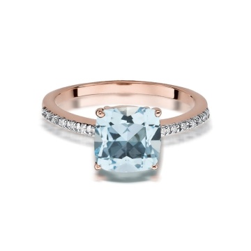 Inel Aur 14K cu Topaz Swiss 2.00 ct si Diamante Naturale 0.07 ct - Img 7