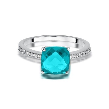 Inel Aur 14K cu Topaz Swiss 2.00 ct si Diamante Naturale 0.07 ct - Img 9