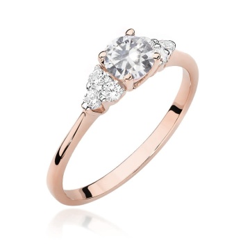 Inel Aur 14K cu White Sapphire 0.60 ct si Diamante Naturale 0.18 ct - Img 9