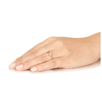 Inel Aur 8K Inimă cu Zirconii - Eleganță Romantică - Img 3