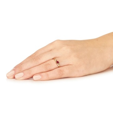 Inel Aur 8K Rubin Cubic Zirconia - Eleganță Clasic - Img 3