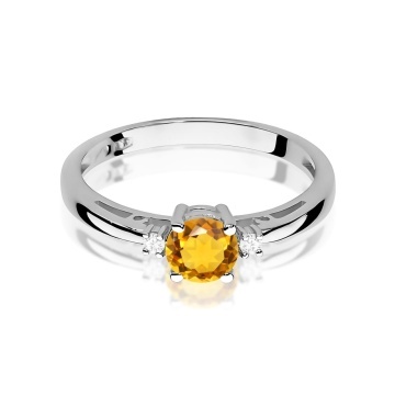 Inel Aur 9K cu Citrin 0.50 ct si Diamante Naturale 0.03 ct - Img 6