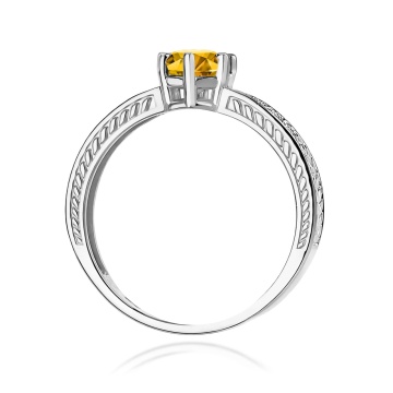 Inel Aur 9K cu Citrin 0.50 ct si Diamante Naturale 0.08 ct - Img 7