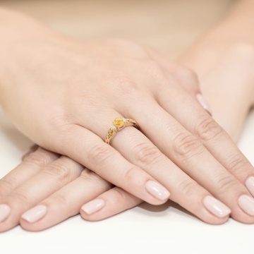 Inel Aur 9K cu Citrin 0.50 ct - Img 4