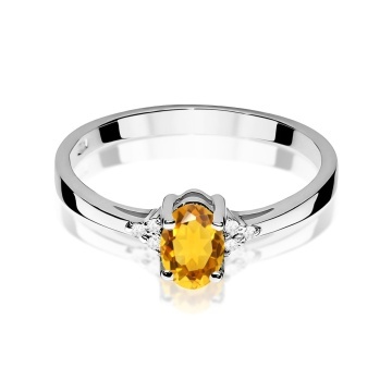 Inel Aur 9K cu Citrin 0.60 ct si Diamante Naturale 0.05 ct - Img 6