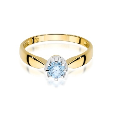 Inel Aur 9K cu Diamant Albastru de Laborator 0.50 ct - Img 2