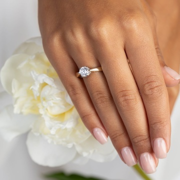 Inel Aur 9K cu Diamant de Laborator 1.00 ct - Img 4