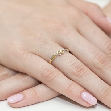Inel Aur 9K cu Diamant Natural 0.04 ct - Img 4