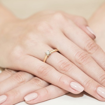 Inel Aur 9K cu Diamant Natural 0.30 ct - Img 4