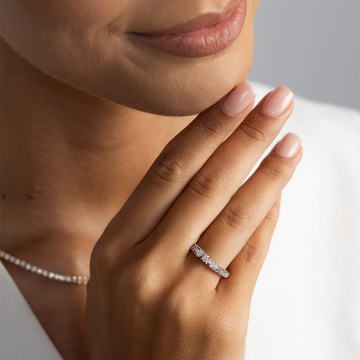 Inel Aur 9K cu Diamante de Laborator 0.13 ct - Img 4