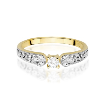 Inel Aur 9K cu Diamante de Laborator 0.13 ct - Img 9