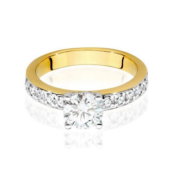Inel Aur 9K cu Diamante de Laborator 1.24 ct - Img 2