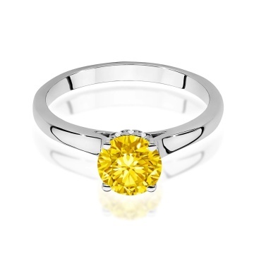 Inel Aur 9K cu Diamante Galbene de Laborator 1.07 ct - Img 6