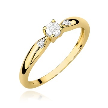 Inel Aur 9K cu Diamante Naturale 0.03 ct
