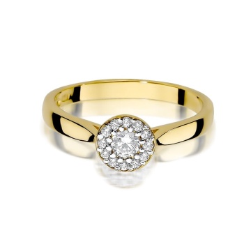 Inel Aur 9K cu Diamante Naturale 0.22 ct - Img 2