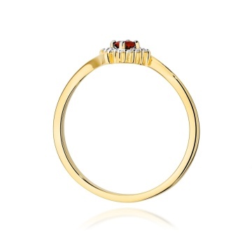 Inel Aur 9K cu Rubin 0.15 ct si Diamante Naturale 0.06 ct - Img 3