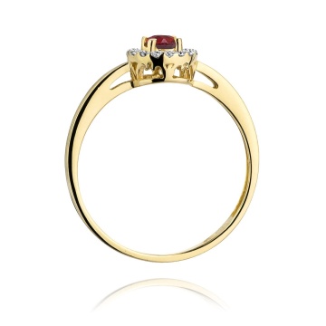 Inel Aur 9K cu Rubin 0.15 ct si Diamante Naturale 0.08 ct - Img 3
