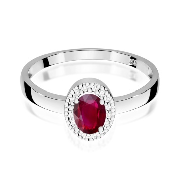 Inel Aur 9K cu Rubin 0.60 ct si Diamante Naturale 0.08 ct - Img 6