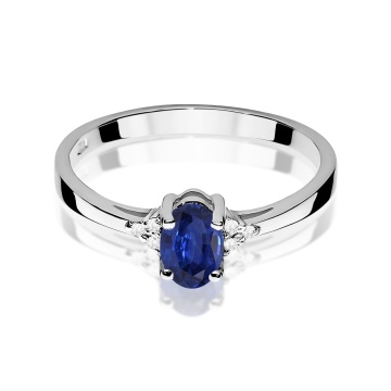 Inel Aur 9K cu Safir 0.70 ct si Diamante Naturale 0.05 ct - Img 6