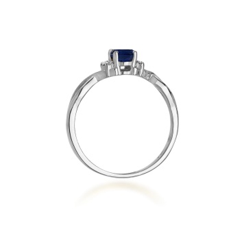 Inel Aur 9K cu Safir 0.70 ct si Diamante Naturale 0.05 ct - Img 7