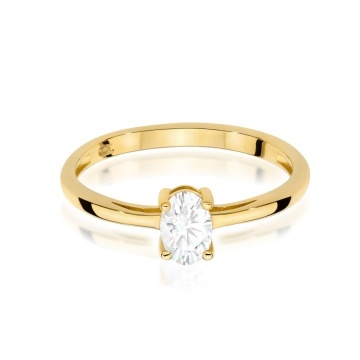Inel Aur 9K cu Safir Alb 0.50 ct - Img 2