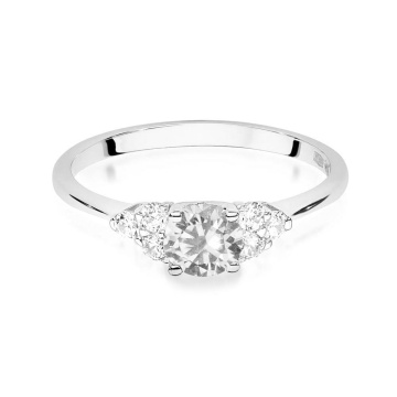 Inel Aur 9K cu Safir Alb 0.60 ct si Diamante Naturale 0.18 ct - Img 6