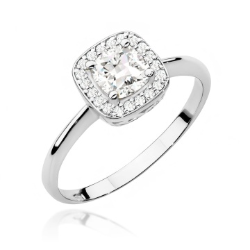 Inel Aur 9K cu Safir Alb 0.70 ct si Diamante Naturale 0.10 ct - Img 5