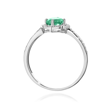 Inel Aur 9K cu Smarald 0.50 ct si Diamante Naturale 0.13 ct - Img 7