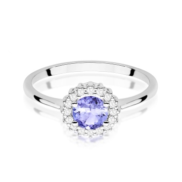 Inel Aur 9K cu Tanzanit 0.50 ct si Diamante Naturale 0.14 ct - Img 6