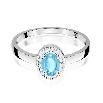 Inel Aur 9K cu Topaz Swiss 0.50 ct si Diamante Naturale 0.08 ct - Img 6