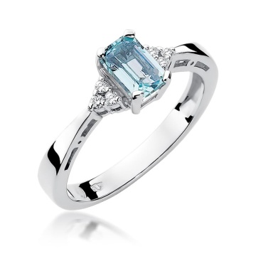 Inel Aur 9K cu Topaz Swiss 0.65 ct si Diamante Naturale 0.03 ct - Img 5
