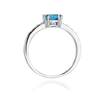 Inel Aur 9K cu Topaz Swiss 1.10 ct si Diamante Naturale 0.06 ct - Img 7