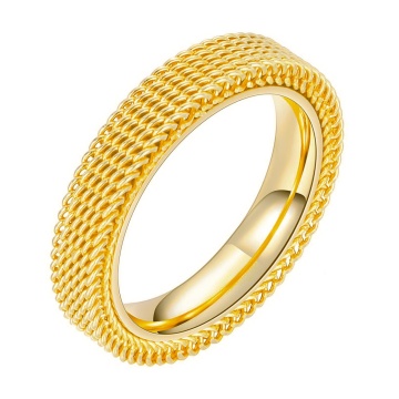 Inel Class din Inox placat cu AUR 18K M8/57 - Img 1