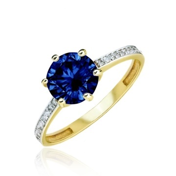 Inel de logodnă din Aur 8K cu zirconiu cubic în formă de safir. 3.1573ff - Img 5