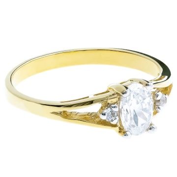 Inel Elegant Aur 8K cu Zirconii - Design Clasic - Img 5