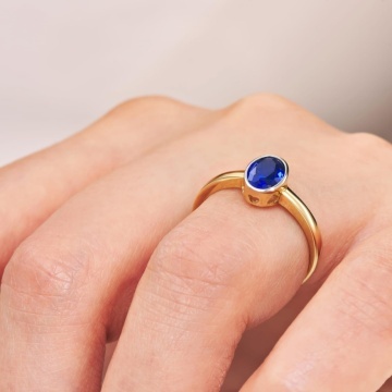 Inel simplu cu safir din Aur 8K 3.1649f - Img 3