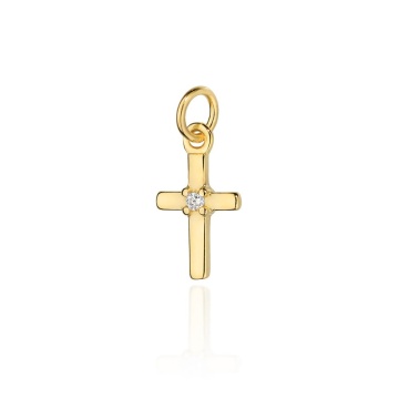 Pandantiv Aur 14k cu Cruciulita si Zircon - Img 3