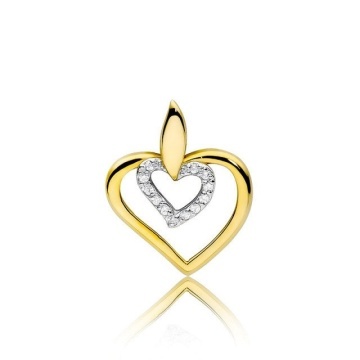Pandantiv Aur 14K cu Diamante Naturale 0.06 ct