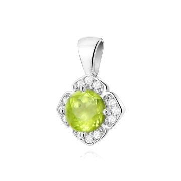 Pandantiv Aur 14K cu Peridot 0.60 ct si Diamante Naturale 0.06 ct - Img 5
