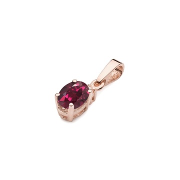Pandantiv Aur 14K cu Rhodolite 0.50 ct si Diamant Natural 0.01 ct - Img 4