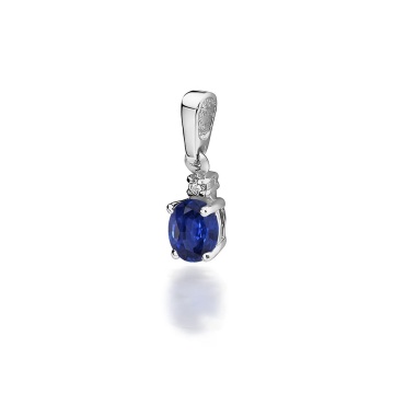 Pandantiv Aur 14K cu Safir 0.70 ct si Diamant Natural 0.01 ct - Img 5