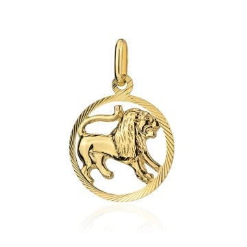 Pandantiv Aur 14K cu Semnul Zodiacal Leu