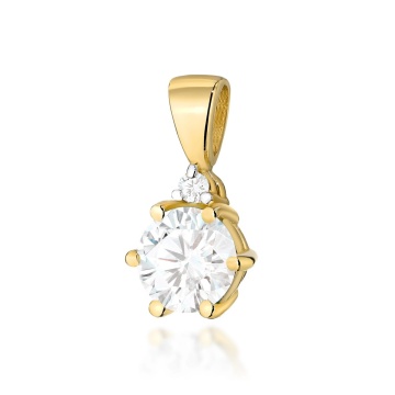 Pandantiv Aur 14K cu White Sapphire 0.60 ct si Diamant Natural 0.01 ct - Img 5