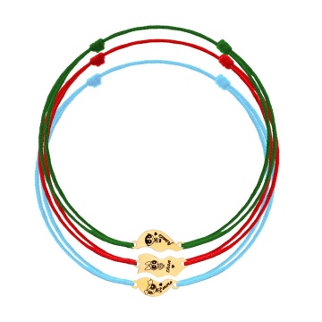Set 3 Bratari BFF pandantiv din aur 14k personalizabil - Img 1