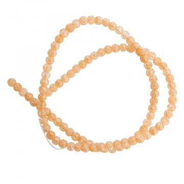 Sirag Cristale de sticla Crackle 4 mm ~ aprox 95 buc / sirag, culoare Marigold