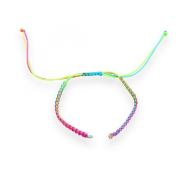 Snur impletit reglabil cu Zale din argint pentru brățara - multicolor