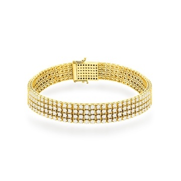 Bratara Aur 14K cu Diamante de Laborator 6.00 ct