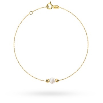 Brățară Aur 14K cu Perlă Naturală și Biluțe Delicate